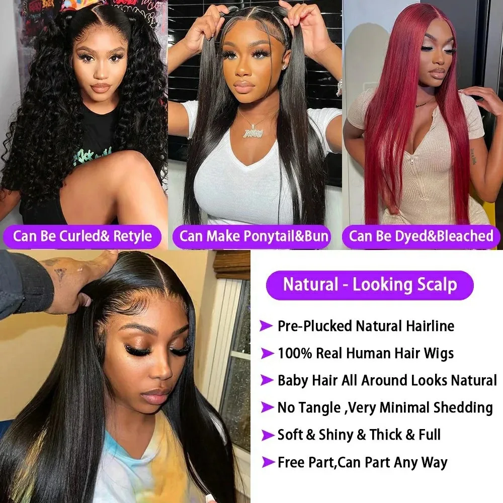360 Full Lace Frontal Wig Brazilian Bone Straight 13x4 13x6 Transparent Lace Front Human Hair Wigs For Black Women Pre Plucked 360 Full Lace Frontal Wig Brazilian Bone Straight 13x4 13x6 Transparent Lace Front Human Hair Wigs For Black Women Pre Plucked