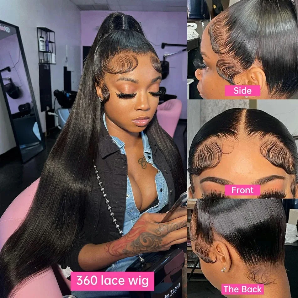 360 Full Lace Frontal Wig Brazilian Bone Straight 13x4 13x6 Transparent Lace Front Human Hair Wigs For Black Women Pre Plucked 360 Full Lace Frontal Wig Brazilian Bone Straight 13x4 13x6 Transparent Lace Front Human Hair Wigs For Black Women Pre Plucked