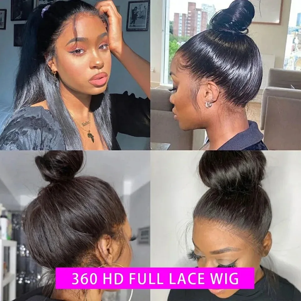 360 Full Lace Frontal Wig Brazilian Bone Straight 13x4 13x6 Transparent Lace Front Human Hair Wigs For Black Women Pre Plucked 360 Full Lace Frontal Wig Brazilian Bone Straight 13x4 13x6 Transparent Lace Front Human Hair Wigs For Black Women Pre Plucked