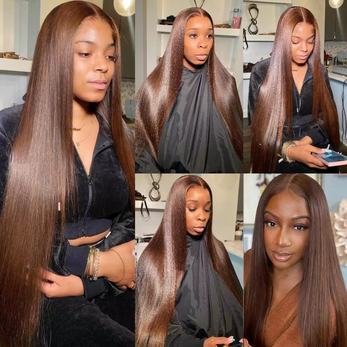 230% Chocolate Brown13x4 Lace Frontal Wig Straight Lace Front Wigs Pre Plucked Remy Transparent Brazilian 30 36inch Human Hair