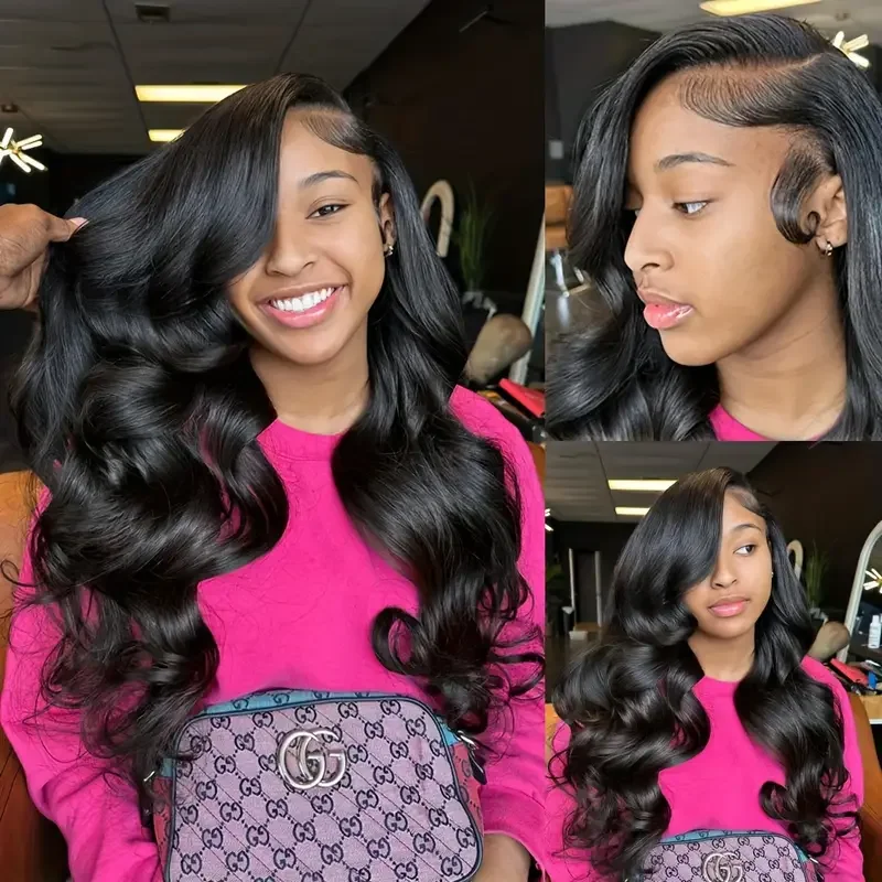 32 34 Inch 4x4 Lace Closure Wigs Human Hair Pre Plucked 4x4 Body Wave Lace Front Wigs Human Hair 180% Density Virgin Hair