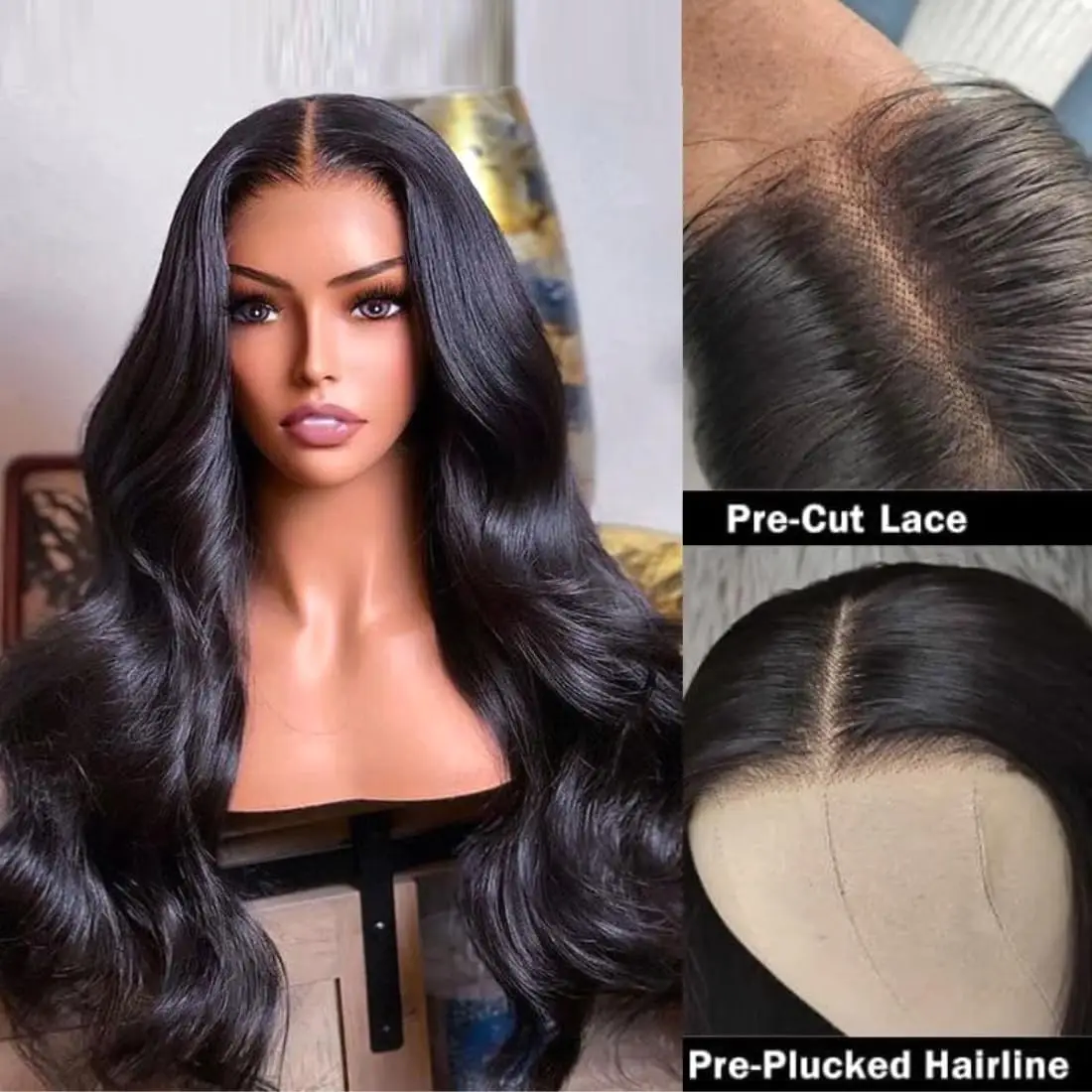 5x5 Wear and Go Glueless Wigs Human Hair 250% Density Body Wave Lace Front Wigs Human Hair Pre Cut 5x5 HD Lace Closure Wigs #1B 5x5 Wear and Go Glueless Wigs Human Hair 250% Density Body Wave Lace Front Wigs Human Hair Pre Cut 5x5 HD Lace Closure Wigs #1B