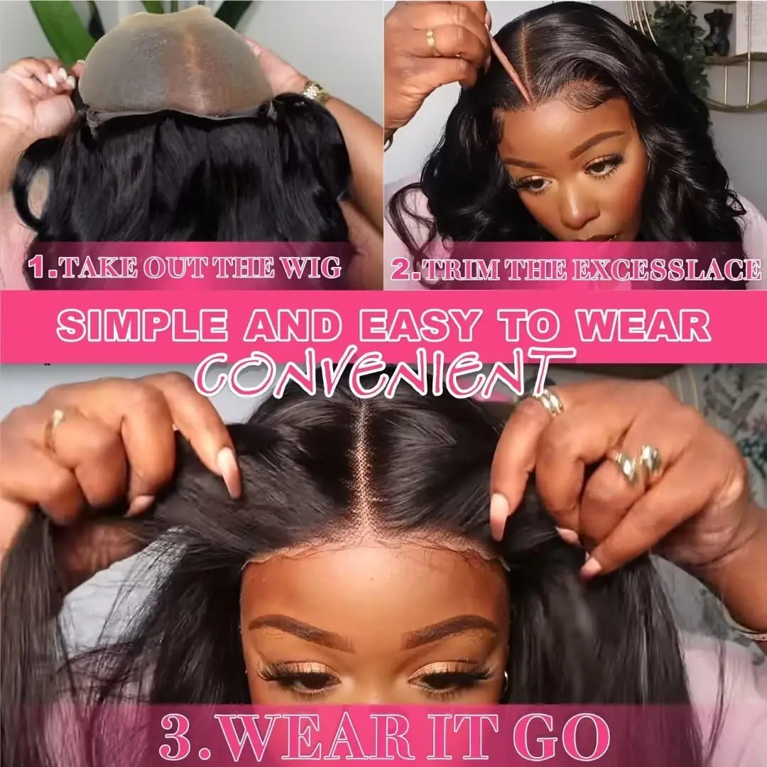 5x5 Wear and Go Glueless Wigs Human Hair 250% Density Body Wave Lace Front Wigs Human Hair Pre Cut 5x5 HD Lace Closure Wigs #1B 5x5 Wear and Go Glueless Wigs Human Hair 250% Density Body Wave Lace Front Wigs Human Hair Pre Cut 5x5 HD Lace Closure Wigs #1B