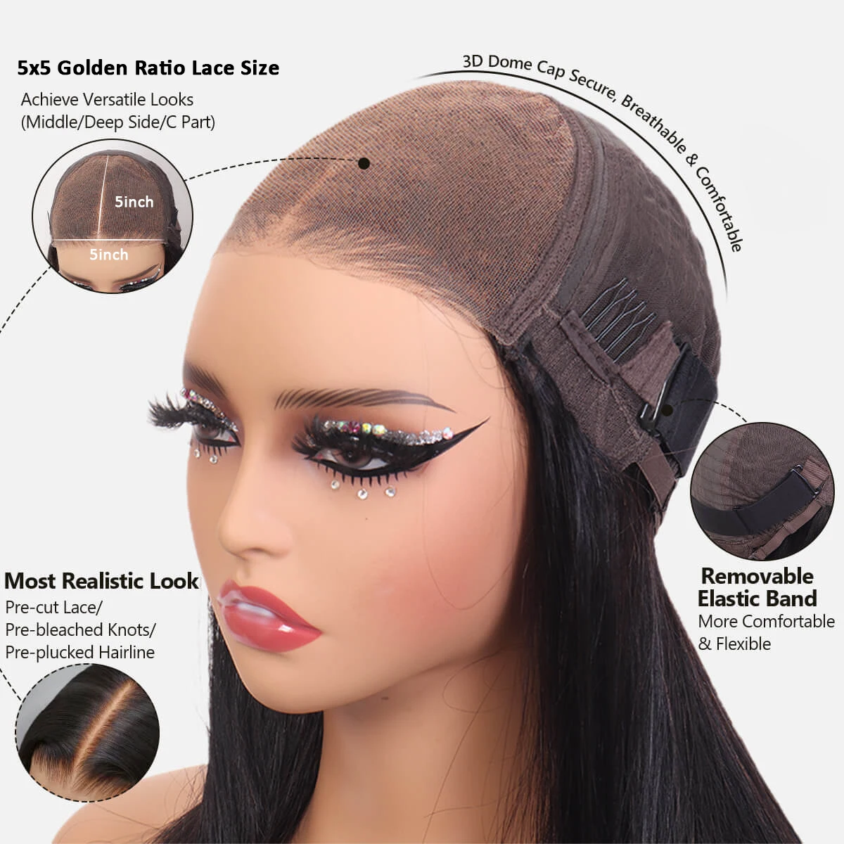 5x5 Wear and Go Glueless Wigs Human Hair 250% Density Body Wave Lace Front Wigs Human Hair Pre Cut 5x5 HD Lace Closure Wigs #1B 5x5 Wear and Go Glueless Wigs Human Hair 250% Density Body Wave Lace Front Wigs Human Hair Pre Cut 5x5 HD Lace Closure Wigs #1B