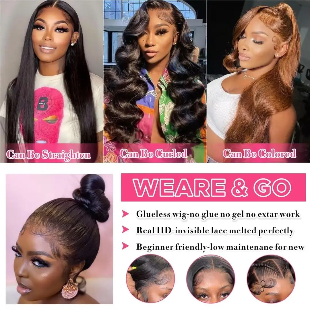 5x5 Wear and Go Glueless Wigs Human Hair 250% Density Body Wave Lace Front Wigs Human Hair Pre Cut 5x5 HD Lace Closure Wigs #1B 5x5 Wear and Go Glueless Wigs Human Hair 250% Density Body Wave Lace Front Wigs Human Hair Pre Cut 5x5 HD Lace Closure Wigs #1B