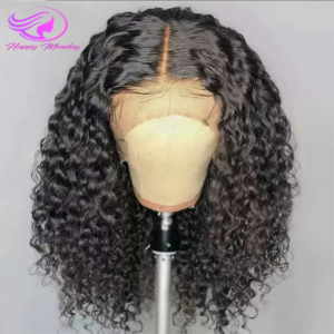 Curly Human Hair Frontal Wigs Transparent Lace Front