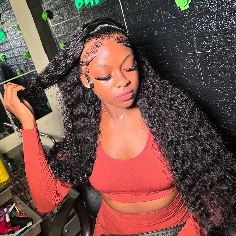 Cutebla 30 40 Inch 13x6 HD Deep Wave Frontal Wig Curly Human Hair Wigs Loose Deep Wig Brazilian 13x4 Lace Front Wig For Women
