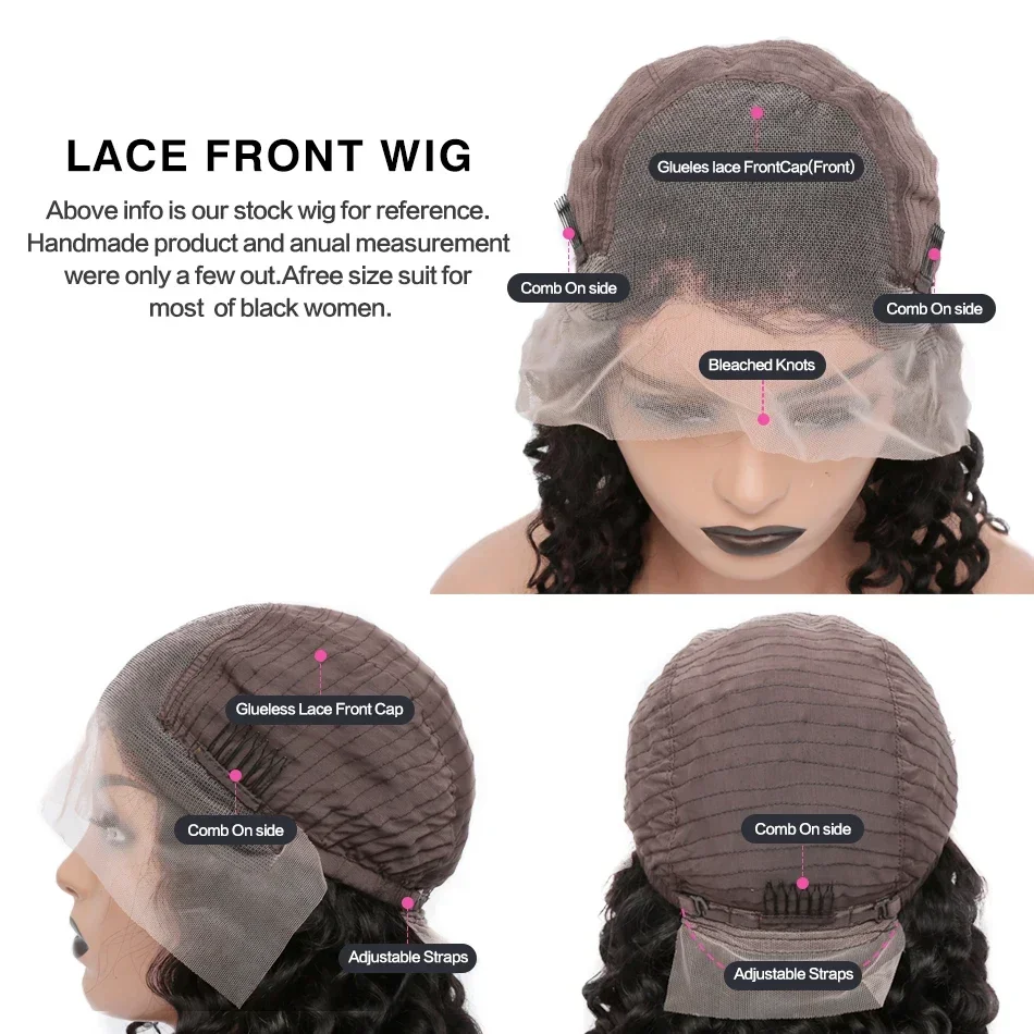 Cutebla 30 40 Inch 13x6 HD Deep Wave Frontal Wig Curly Human Hair Wigs Loose Deep Wig Brazilian 13x4 Lace Front Wig For Women