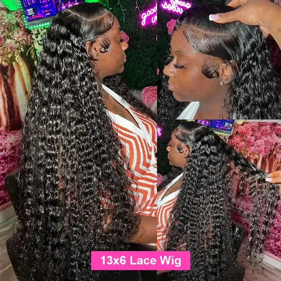 Cutebla 30 40 Inch 13x6 HD Deep Wave Frontal Wig Curly Human Hair Wigs Loose Deep Wig Brazilian 13x4 Lace Front Wig For Women