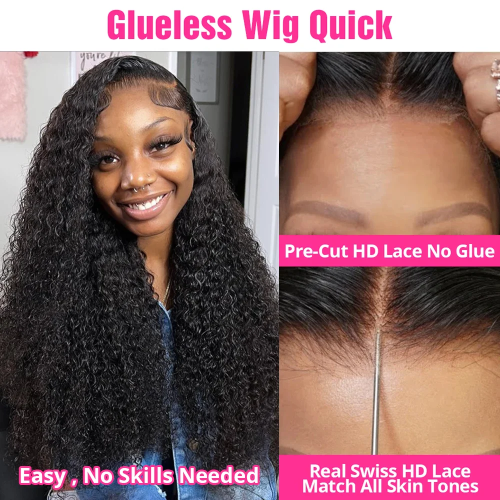 Cutebla 30 40 Inch 13x6 HD Deep Wave Frontal Wig Curly Human Hair Wigs Loose Deep Wig Brazilian 13x4 Lace Front Wig For Women