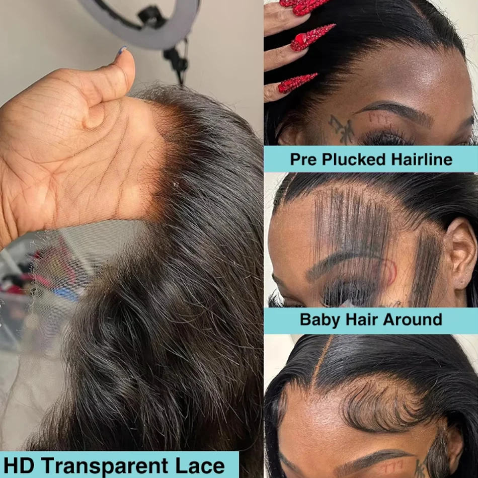 14Inch Short Glueless Wig Human Hair Ready To Wear Bone Straight Cheap Wigs Bob Straight PreCut HD Lace Frontal 180% Wigs OnSale