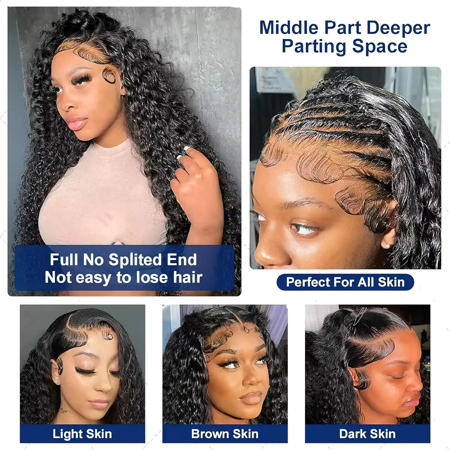 Curly Glueless Human Hair Wig
