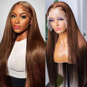 200% Density Colored Brown Wig Human Hair