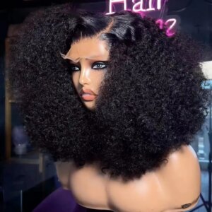 Cutebla Bob Curly Human Hair Deep Wave Frontal Wig