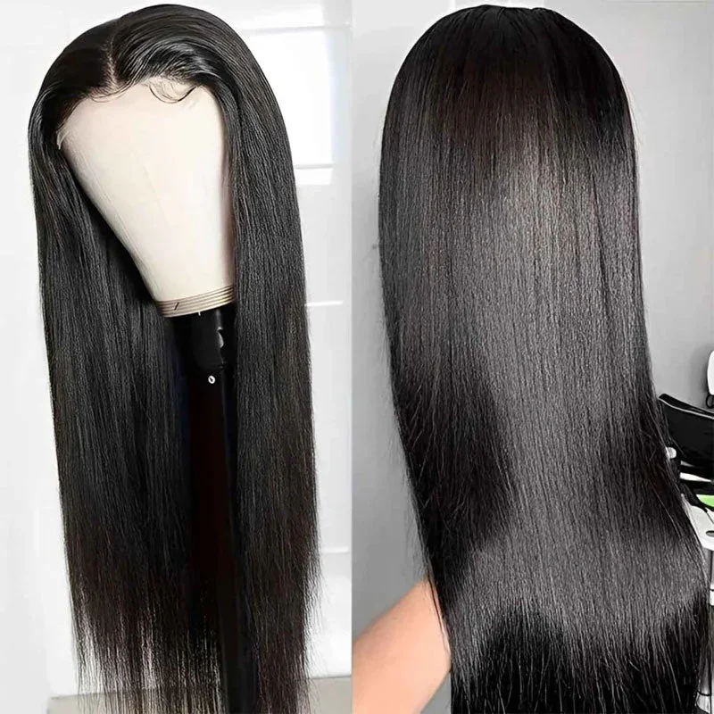 Bone Striaght HD 4x4 Lace Front Wigs Human Hair Pre Plucked 180% Density 4x4 Closure Human Hair Wig 100% Natural For Black Women