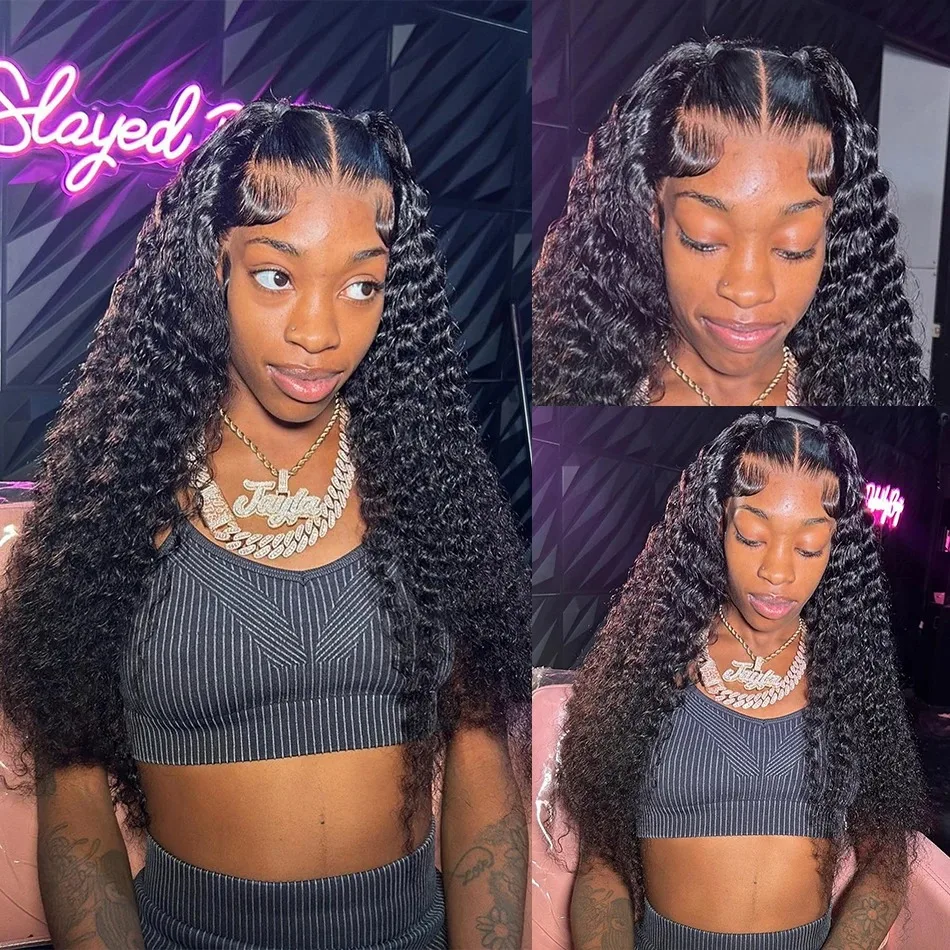 30 40 42 Inch Brazilian Curly 13x4 13x6 HD Lace Front Human Hair Wigs Pre plucked Loose Deep Wave Lace Frontal Wig Glueless Wig