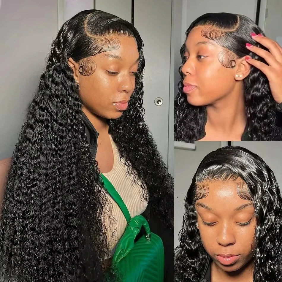 30 40 42 Inch Brazilian Curly 13x4 13x6 HD Lace Front Human Hair Wigs Pre plucked Loose Deep Wave Lace Frontal Wig Glueless Wig