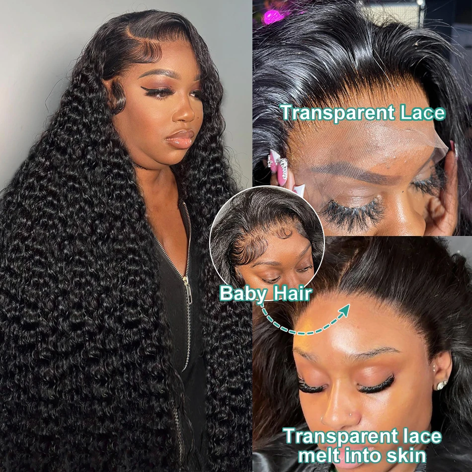 30 40 42 Inch Brazilian Curly 13x4 13x6 HD Lace Front Human Hair Wigs Pre plucked Loose Deep Wave Lace Frontal Wig Glueless Wig