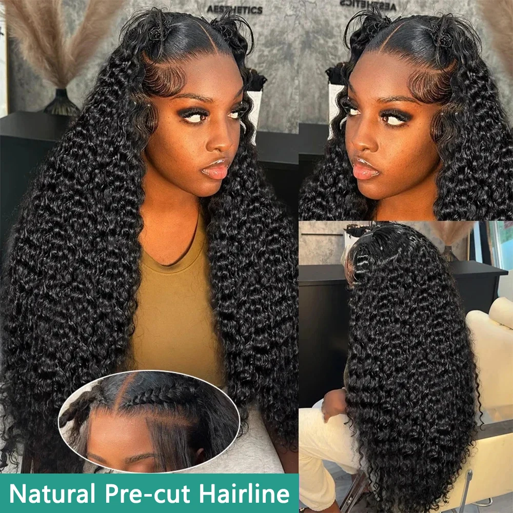 30 40 42 Inch Brazilian Curly 13x4 13x6 HD Lace Front Human Hair Wigs Pre plucked Loose Deep Wave Lace Frontal Wig Glueless Wig
