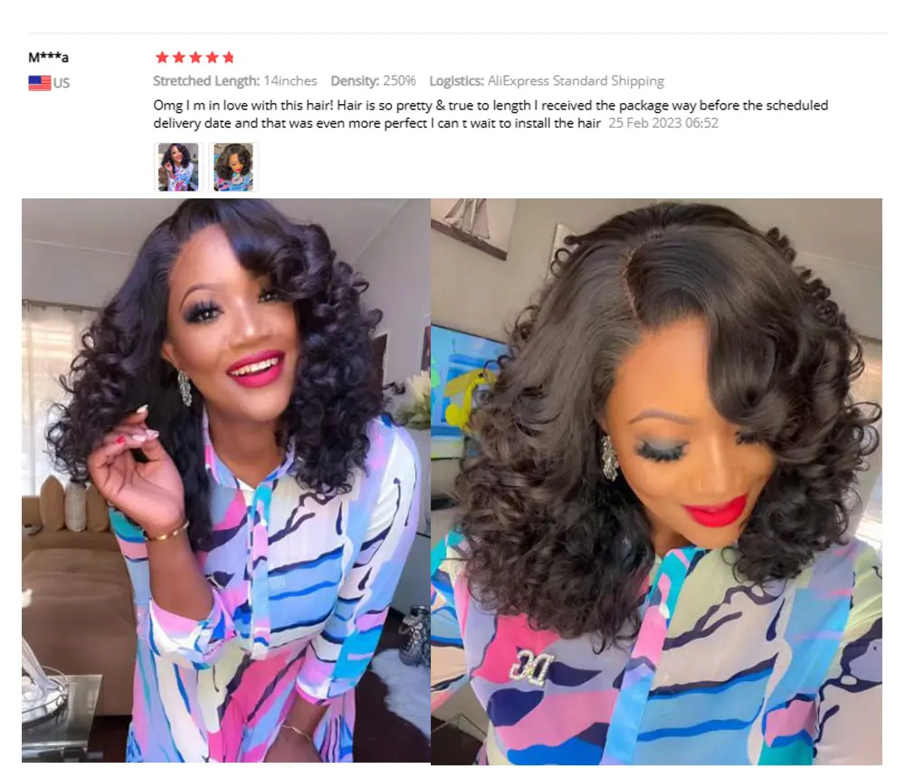 Super Double Drawn Glueless Wig 100% Human Hair Ready To Go Loose Deep 250% High Density 13x4 Transparent Lace Front Bob Wigs