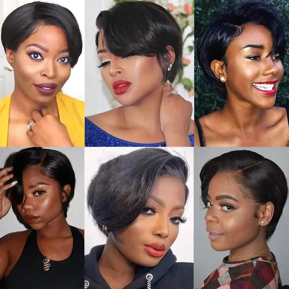 Straight Pixie Cut Human Hair Wig Short Wigs 13x4 Lace Front Wigs Human Hair Pre Plucked Pixie Cut Wig Natural For Black Women Straight Pixie Cut Human Hair Wig Short Wigs 13x4 Lace Front Wigs Human Hair Pre Plucked Pixie Cut Wig Natural For Black Women