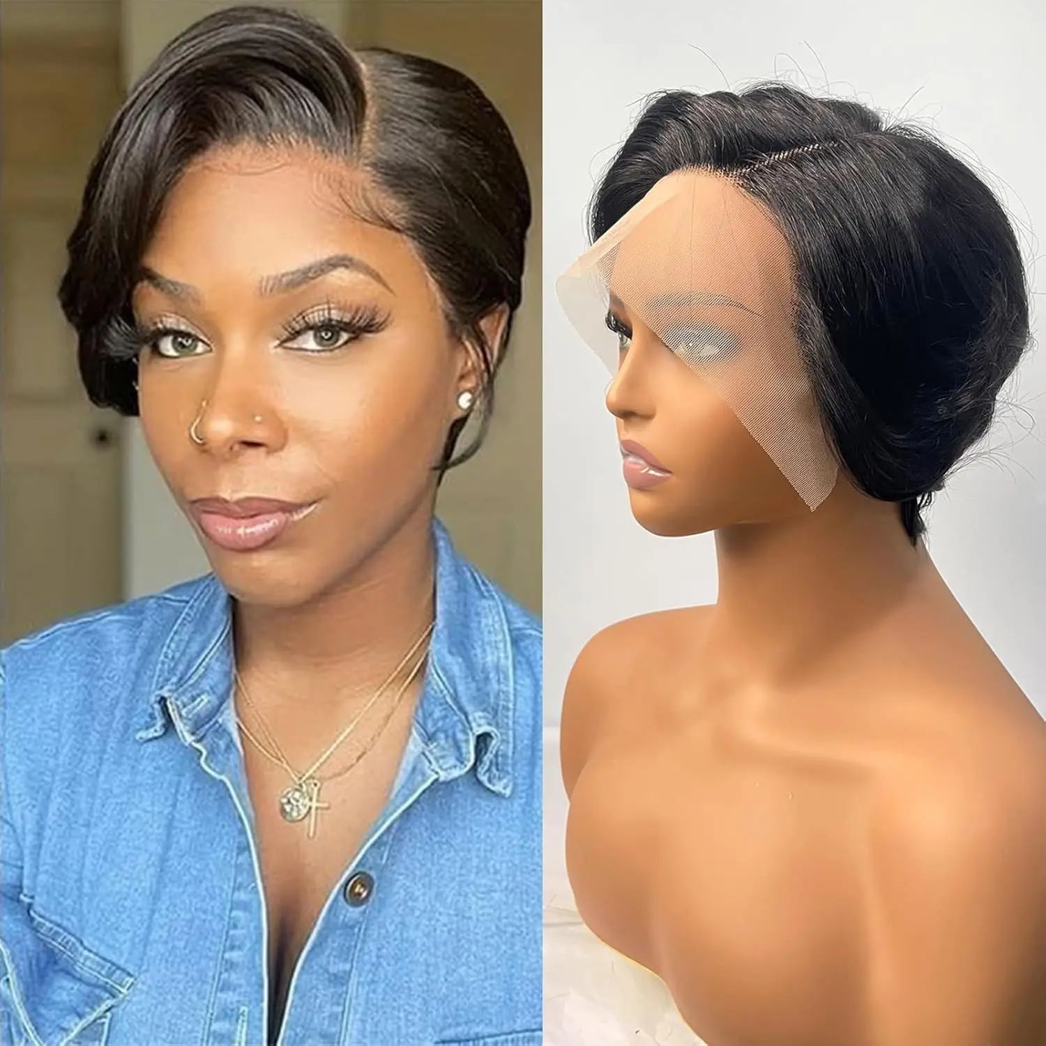 Straight Pixie Cut Human Hair Wig Short Wigs 13x4 Lace Front Wigs Human Hair Pre Plucked Pixie Cut Wig Natural For Black Women Straight Pixie Cut Human Hair Wig Short Wigs 13x4 Lace Front Wigs Human Hair Pre Plucked Pixie Cut Wig Natural For Black Women