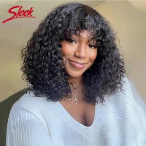 Sleek Jerry Curl Short Pixie Cut Bob Human Hair Wigs