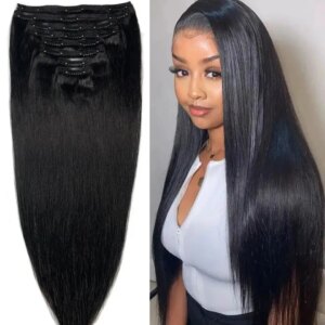 8Pcs/Sets Clip In Hair Extensions Human Hair 10 to 26 Inch