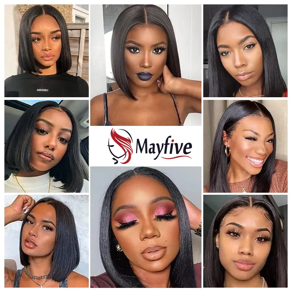 Brazilian Human Hair Remy Bone Straight Hair Bob Wigs