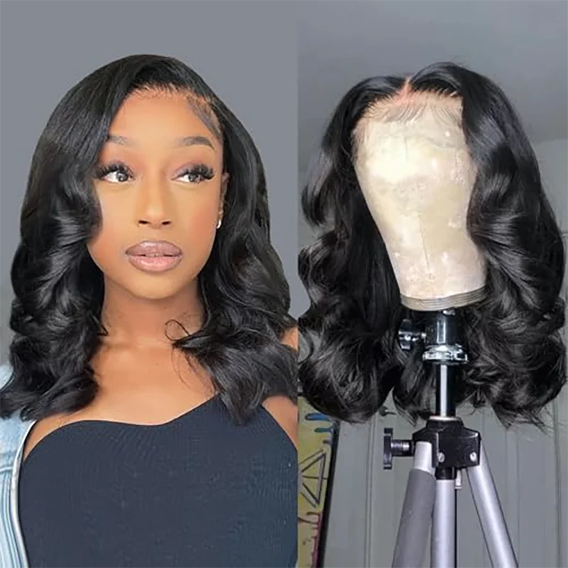 Body Wave Short Bob Wig 13x4 Lace Front Human Hair Wigs 230% Water Wave 4X4 Closure Hair Wig With Baby Hair 5x5 Glueless Wig