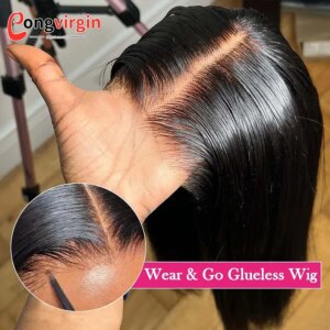 5x5 Glueless Wig Human Hair Ready To Wear Pre-Cut Lace