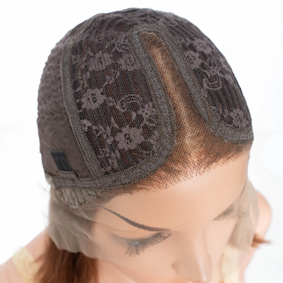 Lekker Highlight Brown Straight Bob Lace Front Human Hair Wig