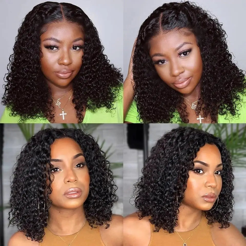 Short Bob Glueless Wigs Deep Wave Glueless Human Hair Ready To Wear 180% Pre Cut Lace 4x4 13x4 Black Culry Lace Front Human Hair Short Bob Glueless Wigs Deep Wave Glueless Human Hair Ready To Wear 180% Pre Cut Lace 4x4 13x4 Black Culry Lace Front Human Hair