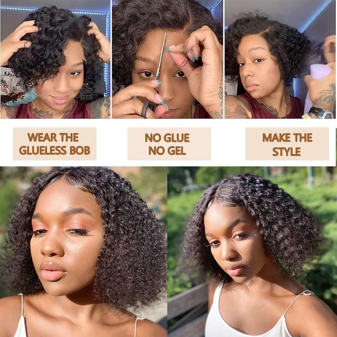 Short Bob Glueless Wigs Deep Wave Glueless Human Hair Ready To Wear 180% Pre Cut Lace 4x4 13x4 Black Culry Lace Front Human Hair Short Bob Glueless Wigs Deep Wave Glueless Human Hair Ready To Wear 180% Pre Cut Lace 4x4 13x4 Black Culry Lace Front Human Hair