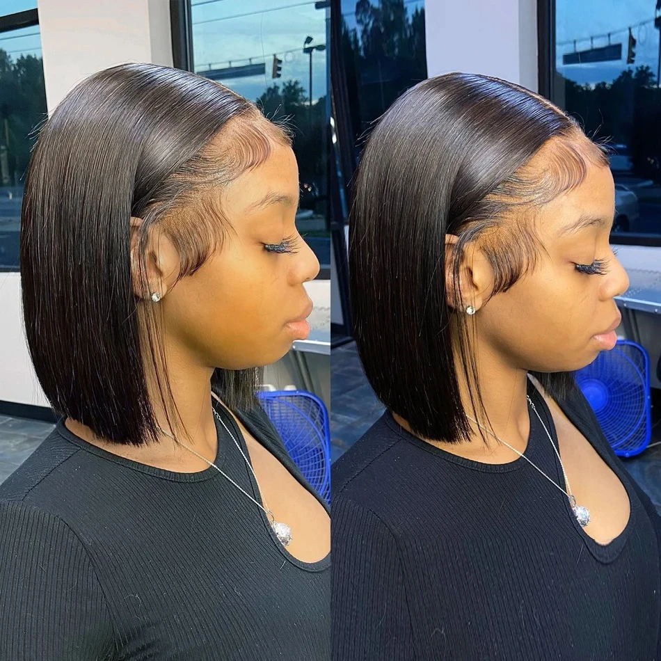 Straight Short Bob Wigs 13x4 Human Hair Lace Frontal Wigs 200% Remy Pre Plucked Transparent Lace 4x4 Short Bob Wigs For Women Straight Short Bob Wigs 13x4 Human Hair Lace Frontal Wigs 200% Remy Pre Plucked Transparent Lace 4x4 Short Bob Wigs For Women