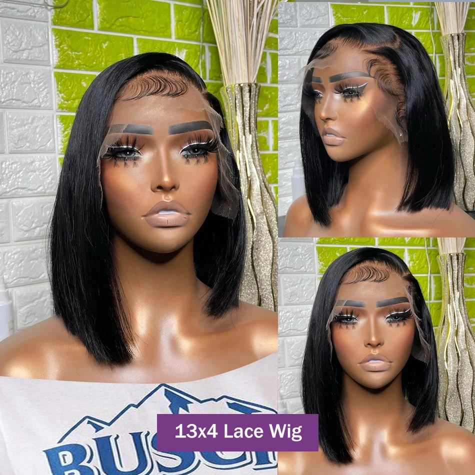 Straight Short Bob Wigs 13x4 Human Hair Lace Frontal Wigs 200% Remy Pre Plucked Transparent Lace 4x4 Short Bob Wigs For Women Straight Short Bob Wigs 13x4 Human Hair Lace Frontal Wigs 200% Remy Pre Plucked Transparent Lace 4x4 Short Bob Wigs For Women