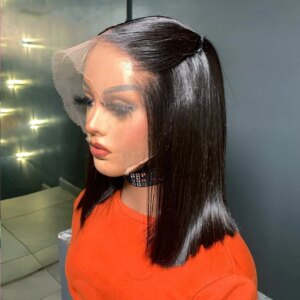 Straight Short Bob Wigs 13x4 Human Hair Lace Frontal Wigs