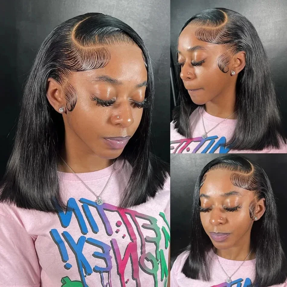Straight Short Bob Wigs 13x4 Human Hair Lace Frontal Wigs 200% Remy Pre Plucked Transparent Lace 4x4 Short Bob Wigs For Women Straight Short Bob Wigs 13x4 Human Hair Lace Frontal Wigs 200% Remy Pre Plucked Transparent Lace 4x4 Short Bob Wigs For Women