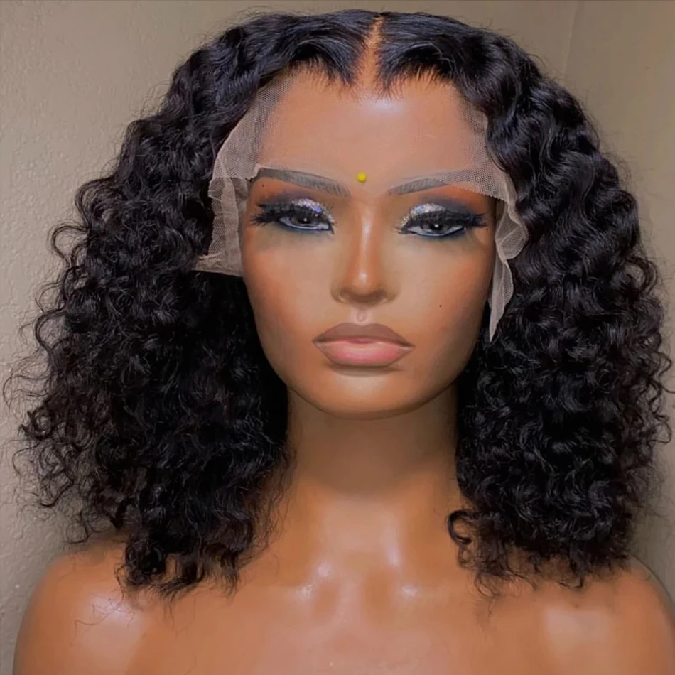12A Brazilian Loose Water Wave Wet And Wavy Lace Frontal Human Hair Wigs HD Transparent Curly Bob Glueless Wigs For Black Women