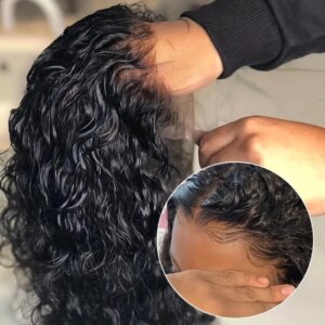 Brazilian Loose Water Wave Wet And Wavy Lace Frontal Human Hair Wig