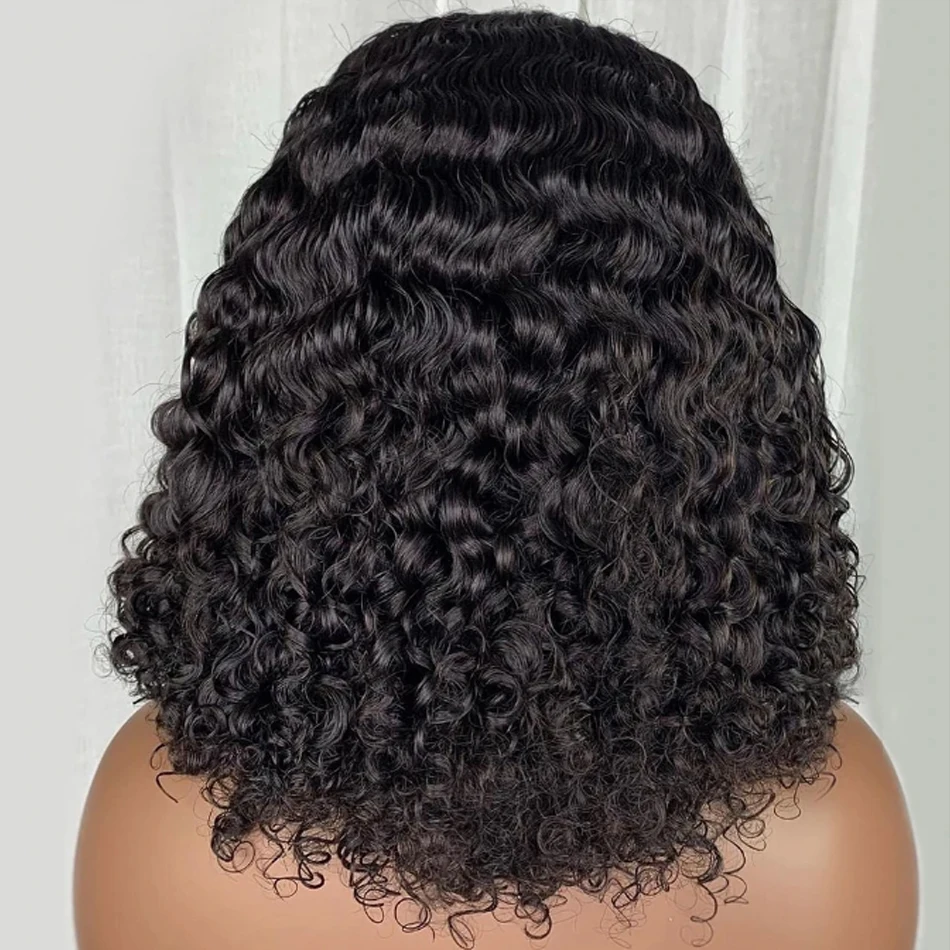 12A Brazilian Loose Water Wave Wet And Wavy Lace Frontal Human Hair Wigs HD Transparent Curly Bob Glueless Wigs For Black Women