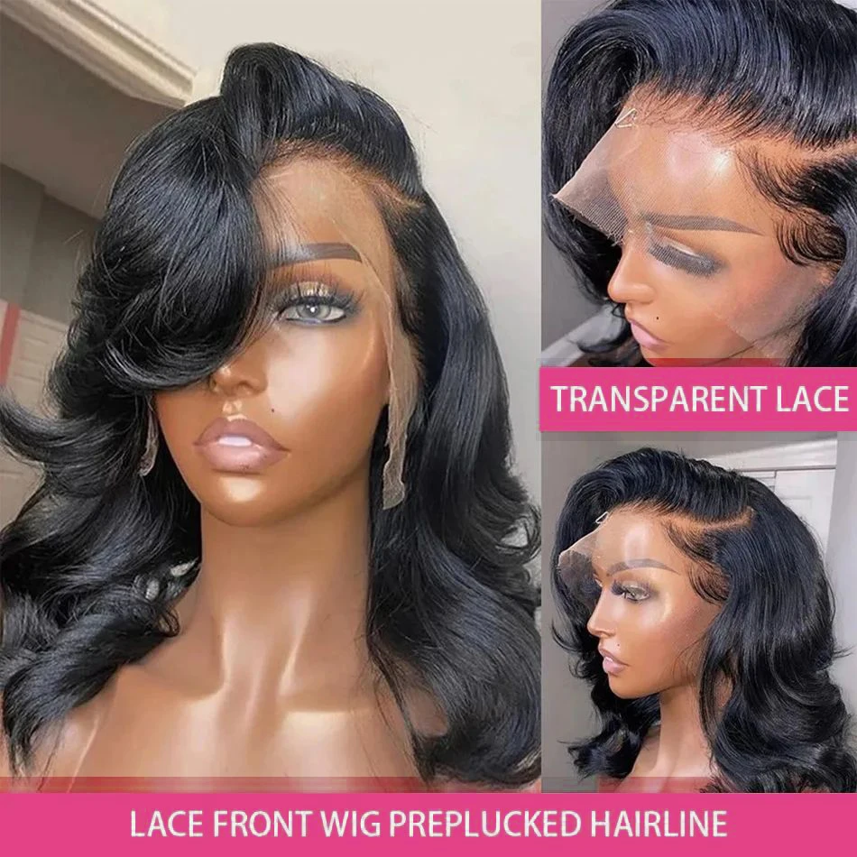 Brazilian Body Wave Short Bob Wig 13x4 Lace Frontal 4x4 Closure Human Hair Wig 200 Density For Women With Natural Wave Bob Wigs
