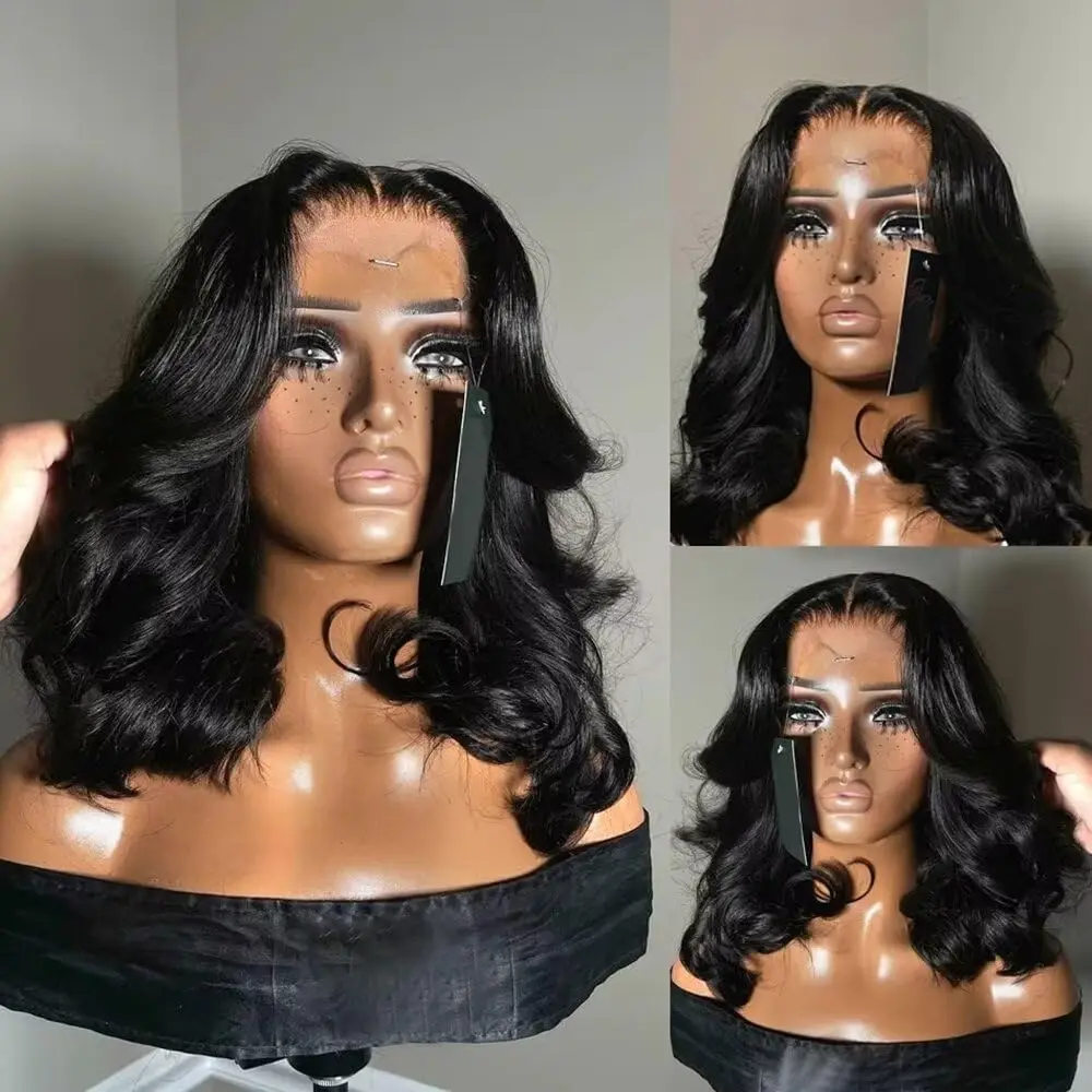 Brazilian Body Wave Short Bob Wig 13x4 Lace Frontal 4x4 Closure Human Hair Wig 200 Density For Women With Natural Wave Bob Wigs