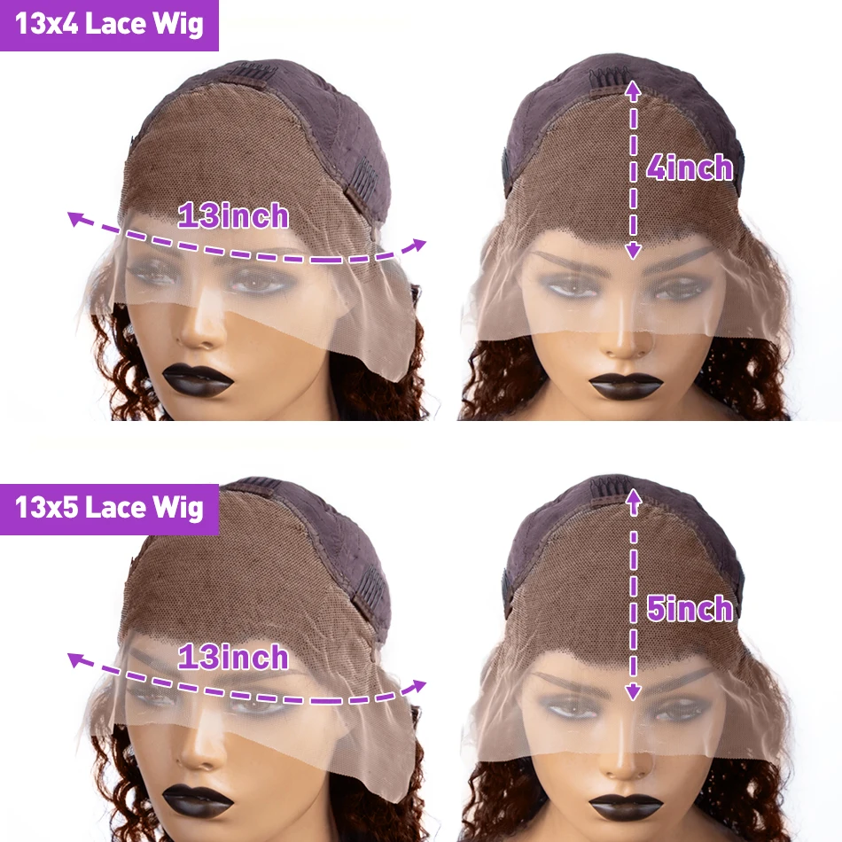 Brazilian 250 Density Short Bob 13x4 HD Transparent Lace Front Human Hair Wig Chocolate Brown Straight 13x5 Lace Frontal Wigs